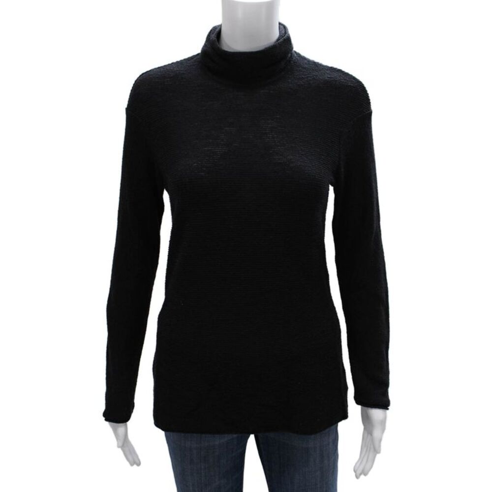 Missoni Orange Label Women Black Wool Turtleneck Pullover Size 42